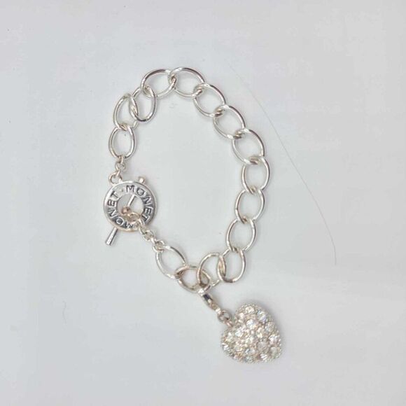 Monet Clear Crystal Pave Heart Link Bracelet NWOT! - Picture 1 of 7
